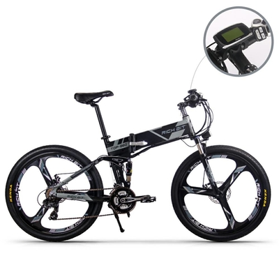 26 Inch Full Suspension Foldable Electric Bicycle Lithium Battery 36v 12.8ah